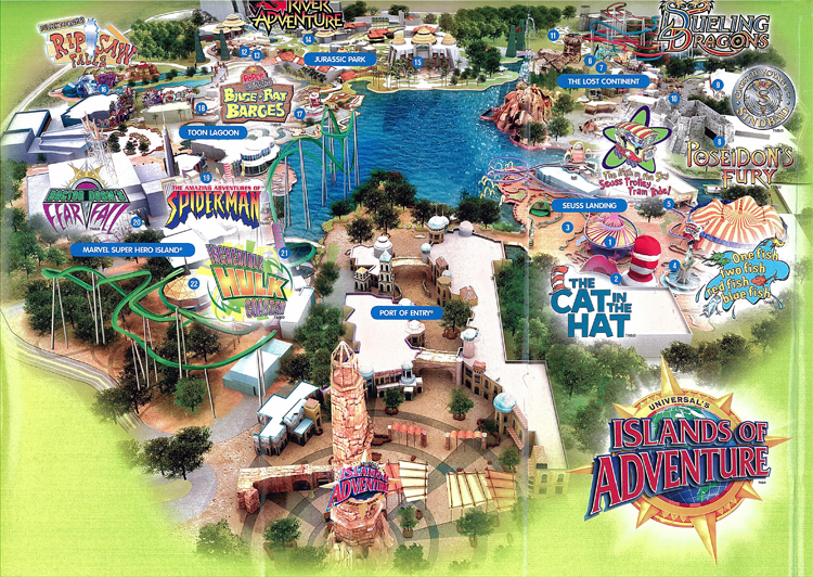 Map of Islands of Adventure