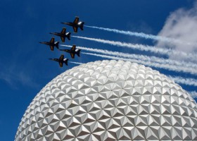 Blue Angels fly over Epcot