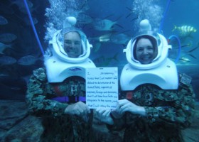 Discovery Cove celebrates the 244th Birthday of the US Navy with Underwater Reenlistment Ceremony Discovery Cove celebrates the 244th Birthday of the US Navy with Underwater Reenlistment Ceremony