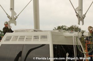 First capsule is mounted to Orlando Eye, International Drive, Orlando -  20 January 2015 (Photographer: Nigel G. Worrall)