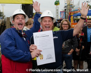Fun Spot America & Gatorland break ground on new alligator themed tourist attraction, International Drive, Orlando -  20 January 2015 (Photographer: Nigel G. Worrall)