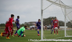 Martin Paterson scores Orlando City Soccer's second goal against FC Dallas.  4th February 2015 (Photographer: Nigel Worrall)