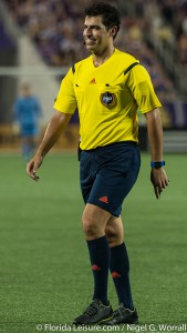 Fotis Bazakos match referee for Orlando City Soccer 0 New York Red Bulls 2, Orlando Citrus Bowl, Orlando, Florida - 18th July 2015 (Photographer: Nigel G Worrall)